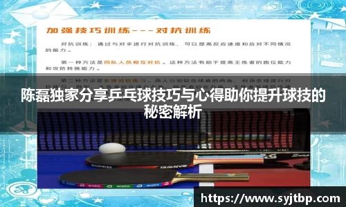陈磊独家分享乒乓球技巧与心得助你提升球技的秘密解析